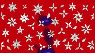 Güzel kumaş deseni. Raster illüstrasyonu. El çizimi. Çiçekler, dallar, otlar ve çiçekler.