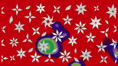 Şirin çiçek elementleri. Kırmızı ve nötr renklerde çiçekler. Raster illüstrasyonu. Çizim.