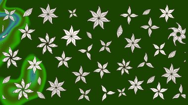 Çiçekli çiçek deseni, suluboya. Raster illüstrasyonu. Yeşil ve nötr renklerde çiçekler. Düz Çiçek Elementleri Tasarımı. Renkli Bahar Teması çizim şablonu.