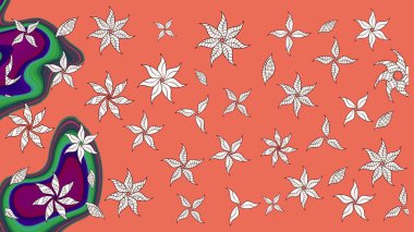 Raster Hip kumaş deseni. Eskiz Vintage Çiçek Deseni.