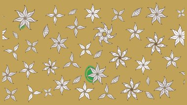 Modaya uygun kumaş deseni. Sevimli çiçek raster deseni. Renkli Yaz Temalı eskiz kalıbı. Düz Çiçek Elementleri Tasarımı.