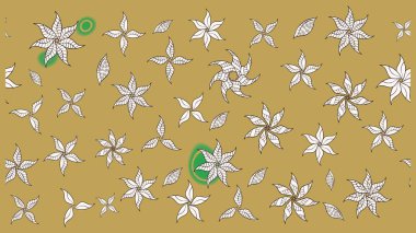 Raster çiçekli arka plan. Yazdır. Renkli Yaz Temalı eskiz kalıbı. Güzel kumaş deseni. Düz Çiçek Elementleri Tasarımı. Güzel çizim şekli..