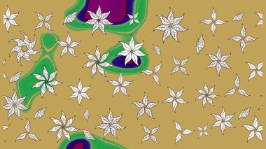 Güzel karalamalı çiçek desenli çizim. Küçük çiçekteki sevimli çiçek deseni. Raster illüstrasyonu. Güzel kumaş deseni.