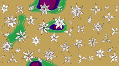 Güzel çiçek deseni. Düz Çiçek Elementleri Tasarımı. Renkli Bahar Teması eskiz kalıbı. Sarı ve nötr renkte çiçekler.