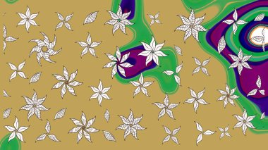 Eskiz modeli etnik tasarım. Çiçekleri, deniz kabukları, mandalaları ve suluboya efektleriyle donanma geçmişi. Yatak çarşafları, ceket, paket tasarımı, kumaş ve moda kavramları için tekstil baskısı.