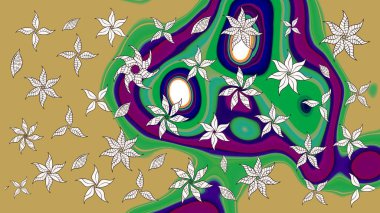 Sevgililer günü ve tebrik kartı konsepti için şık bir davetiye. Çiçek kompozisyonu, el boyası, hassas şablon. Üst manzara, yumuşak stil. Sarı ve yeşil renkte manzaralı çiçek deseni.