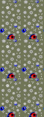 Renkli Bahar Teması eskiz kalıbı. Eskiz klasiği. Düz Çiçek Elementleri Tasarımı. Raster Şirin kumaş deseni.