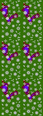 Küçük çiçekli basit bir çiçek çizimi. Raster illüstrasyonu. Yeşil renkte şirin çiçekler. Moda baskısı, albüm, ambalaj kağıdı, duvar kağıdı için zarif dekoratif süslemeler..