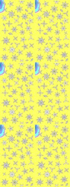 Sarı ve beyaz renkte çiçekler. Güzel çiçek deseni. Renkli Bahar Teması eskiz kalıbı. Düz Çiçek Elementleri Tasarımı.