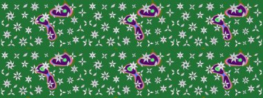 Eskiz arkaplan modeli. Çiçekler yeşil ve nötr. Raster hisseleri. Suluboya, elle çizilmiş.