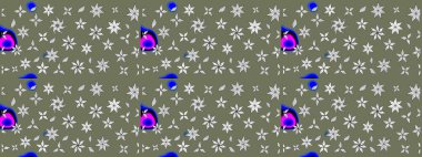 Motley illüstrasyonu. Küçük çiçekte güzel bir desen. Robot resim. Küçük renkli çiçekler. Moda baskıları için zarif bir şablon. Çiçekli bahar çiçekleri.