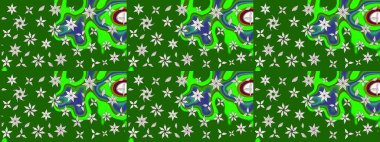 Raster illüstrasyonundaki çiçek desenli çizim. Renkli Bahar Teması eskiz kalıbı. Güzel kumaş deseni. Düz Çiçek Elementleri Tasarımı.