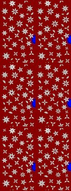 Halk tarzı. Moda baskıları için zarif bir şablon. Kırmızı ve nötr renklerde yapraklar ve parlak renkli çiçeklerle muhteşem bir çiçek deseni. Modern çiçek arkaplanı.