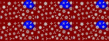 Kırmızı ve nötr renklere karalamalar çizilmiş çiçek deseni. Raster illüstrasyonu.