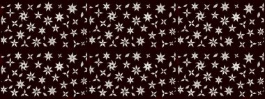 Suluboya, elle çizilmiş. Raster illüstrasyonu. Siyah ve nötr renklerde yaprakları olan yabani çiçekler. Taslak arkaplan deseni.