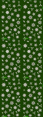 Raster illüstrasyonu. Çiçek desenli çizim. Yeşil ve nötr renklerde Asyalı tekstil.