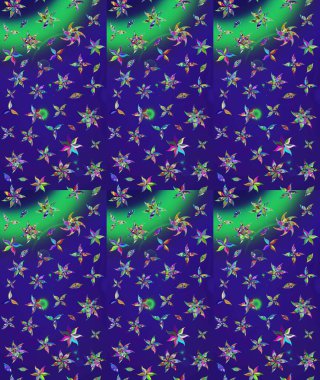 Mavi renkli çiçekler. Raster düz çiçek çizim deseni. Tasarım hediye paketi, tebrik kartları, posterler ve afiş tasarımı.