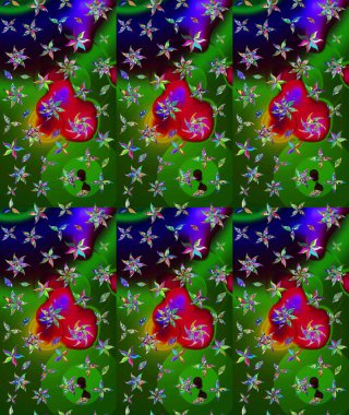 Raster - stok. Vadinin yeşil renkli çiçekleri. Suluboya, elle çizilmiş. Taslak arkaplan deseni.