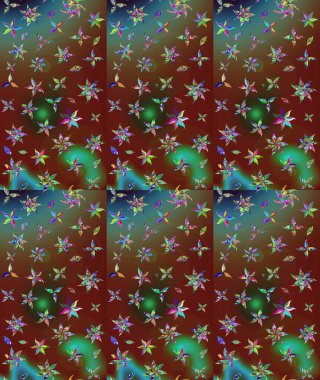 Raster düz çiçek çizim deseni. Hediye ambalaj kağıdı, tebrik kartları, posterler ve pankart tasarımı. Kahverengi renkte çiçekler.