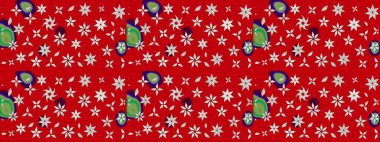 Küçük bir çiçekte eskiz deseni. Hoş bir çiçek geçmişi var. Güzel kumaş deseni. Raster illüstrasyonu.