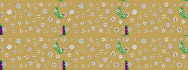 Çiçekli çiçek deseni, suluboya. Süslü kumaş deseni. Raster deseni.