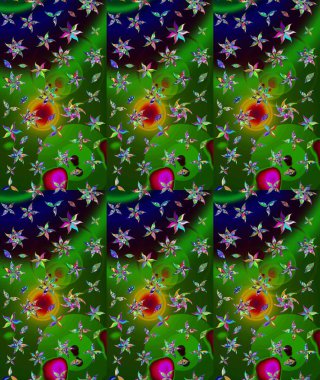 Çiçekli yeşil renkte bir çiçek deseni çiz. Suluboya tarzında yeşil renkte çiçekler.