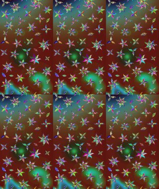 Raster düz çiçek çizim deseni. Hediye ambalaj kağıdı, tebrik kartları, posterler ve pankart tasarımı. Kahverengi renkte çiçekler.