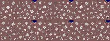 Çiçekli karalama şeklinde Raster çiçek deseni. Nazik, sevimli çiçek arkaplanı. Kahverengi renkte çiçekler.