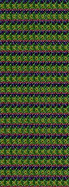 Yeşil renkli Asya tekstili. Suluboya çiçekli çiçek deseni. Raster illüstrasyonu.