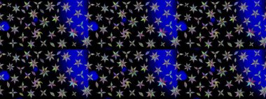 Yumuşak, bahar çiçekli arka plan. Çiçekli karalama şeklinde Raster çiçek deseni. Siyah renkte çiçekler.