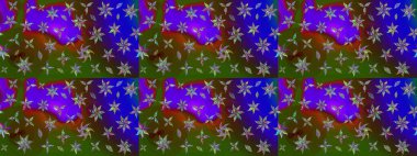 Nazikçe, güzel çiçek arkaplanı. Çiçekli karalama şeklinde Raster çiçek deseni. Yeşil renkte çiçekler.