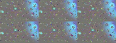 Güzel kumaş deseni. El çizimi. Raster illüstrasyonu. Çiçekler, dallar, otlar ve çiçekler.