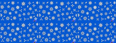 Klasik çiçek tasarımı elementleri. Mavi kıvırcık çiçekler mavi renkte şekillenir. Raster illüstrasyonu.