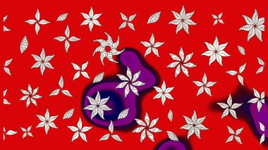 Renkli Bahar Teması eskiz kalıbı. Çiçek desenli çizim. Güzel kumaş deseni. Raster illüstrasyonu. Düz Çiçek Elementleri Tasarımı. Asya tekstil tarzında.