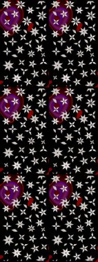 Sevimli çiçek raster deseni. Renkli Bahar Teması eskiz kalıbı. Düz Çiçek Elementleri Tasarımı. Siyah ve nötr renkte çiçekler.