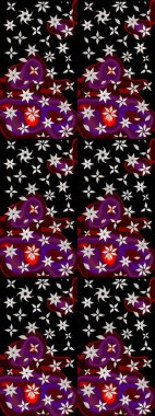 Raster. Siyah renkte güzel çiçekler, suluboya desenli eskiz deseni, duvar kağıdı, kart veya kumaş için fayanslı..