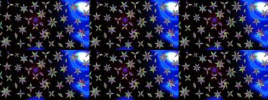 Raster illüstrasyonu. Siyah renkli çiçekler. Çizim çiçek deseni duvar kağıdı için kullanılabilir.