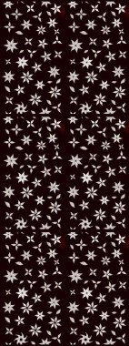 Raster illüstrasyonu. Siyah renklerde. Çiçekli güzel suluboya desen.