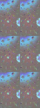 Gri renkli çiçekler. Asya tekstil tarzında. Raster illüstrasyonu. Raster illüstrasyonu. Çiçek desenini çiz.