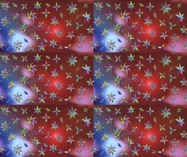 Kahverengi renklerde. Raster illüstrasyonu. Çiçekli güzel suluboya desen.