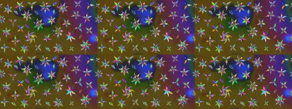 Raster illüstrasyonu. Yeşil renkli yeşil papatya deseni. Yeşil renklerde.