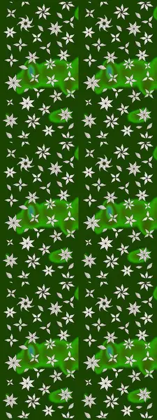 El çizimi. Raster illüstrasyonu. Çiçekli, yapraklı, çiçek desenli çizim..