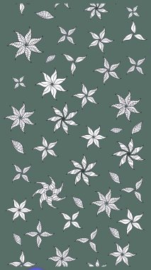 Güzel kumaş deseni. Karalama çiçeği. Raster illüstrasyonu. Renkli Bahar Teması eskiz kalıbı. Zentangle soyut çiçekleri. Düz Çiçek Elementleri Tasarımı.