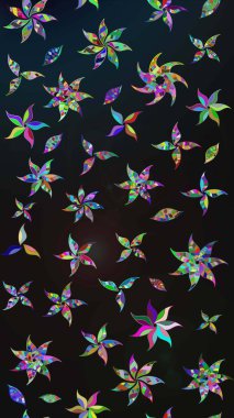 Raster illüstrasyonundaki çiçek desenli çizim. Gri renkli çiçekler.