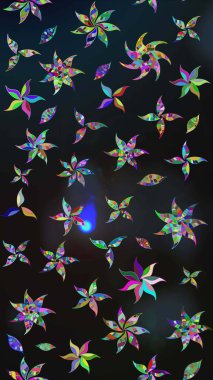 Şirin çiçek elementleri. Raster illüstrasyonu. Düz Çiçek Elementleri Tasarımı. Taslak desenli, modaya uygun kumaş deseni. Renkli Bahar Teması çizim şablonu.