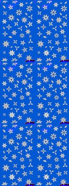 Soyut etnik raster çizim kalıbı. Kabile sanatı boho baskısı, klasik çiçek arkaplanı. Arkaplan dokusu, duvar kağıdı, mavi renkli çiçek teması.