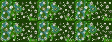 Çiçekli bahar çiçekleri. Küçük çiçekte güzel bir desen. Küçük renkli çiçekler. Moda baskıları için zarif bir şablon. Motley illüstrasyonu. Çizim.