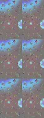 Gri renkli çiçekler. Asya tekstil tarzında. Raster illüstrasyonu. Raster illüstrasyonu. Çiçek desenini çiz.