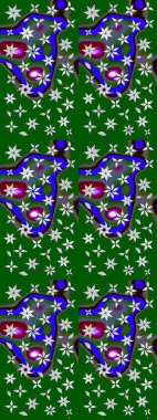 Küçük çiçekteki sevimli çiçek deseni. Robot resim. Raster illüstrasyonu.