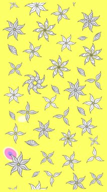 Nakış desenli çiçek deseni. Renkli grunge, soyut arkaplanı coloyellow çiçekleri ile zenginleştirir. İzler, kumaş, duvar kağıtları, tekstil için raster dokusu.